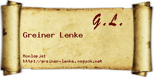 Greiner Lenke névjegykártya
